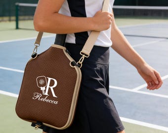 Personalized Embroidered Pickleball Paddle Cover Custom Pickleball Crossbody Bag Gift for Girlfriend 260317