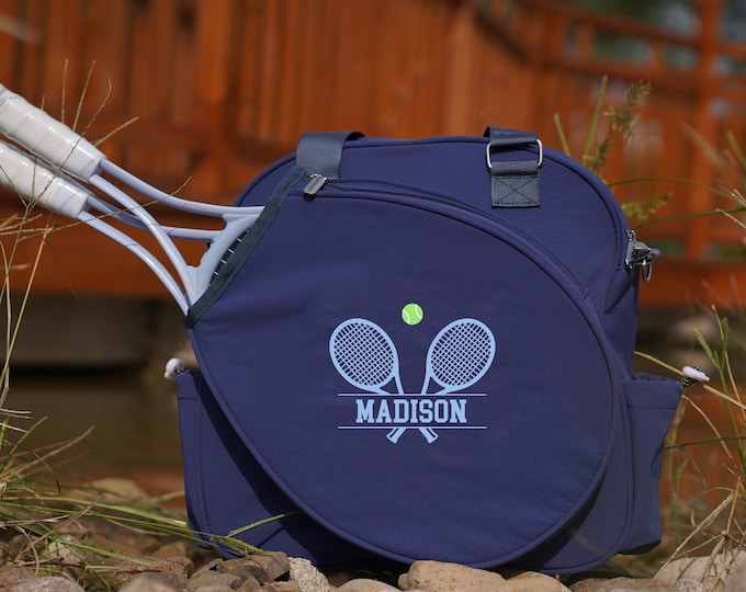 Personalized Embroidered Tennis Bag Custom Tennis Racquet Bag With Name Tennis Christmas Pickleball bag Custom Tennis Gear 2509202