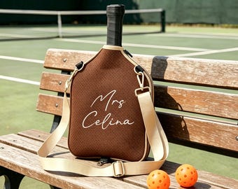 Personalized Embroidered Pickleball Paddle Bag Special Gift for Pickleball Lover Pickleball Mom Gift LXY2605