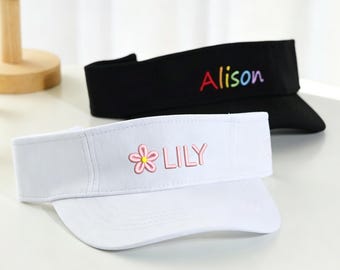 Custom Embroidered Kids Tennis Visor Personalized Visor With Name Back to School Gift Girls Birthday Party Favors LXY 2605