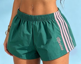 Custom Embroidered Name Vintage Track Shorts,Casual Summer Gym Workout Shorts, Trendy Y2K Gift For Her,bachelorette party gift  LM160703