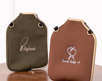 Custom Embroidered Pickleball Paddle Cover Neoprene Racquet Carrier Vintage Pickleball Bag 260309