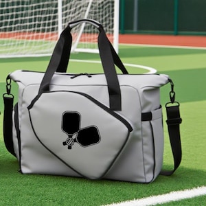 Personalized Pickleball Duffel Bag: Custom Monogram, Shoe Compartment Pickleball Mom Gift