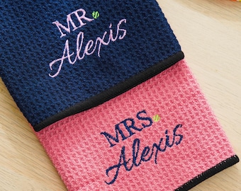 Personalized Tennis towel Tennis Gift for Couple Embroidered Tennis Towel Tennis Gift for tennis partner LXY2604