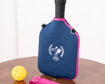 Personalized Embroidered Monogram Pickleball Paddle Cover Custom Gift for Pickleball Coatch Beach Club Favor 260311