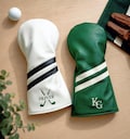 Personalized Golf Club Headcover, Custom Leather Driver Cover, Monogram Embroidered Golf Gift for Dad or Golf Lover,Golf Accessories F06 product logo