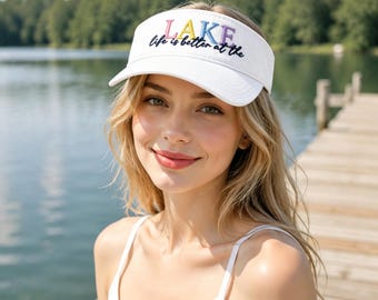 Personalized Embroidered Lake Life Sun Visor Lake Trip Bachelorette Party Favor Bridal Party Gift LXY1607