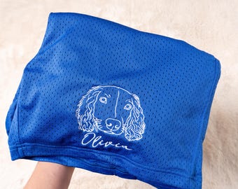 Custom Embroidered Pet Photo Short Personalized Gift for Boyfriend Vintage Basketball Mesh Shorts 260228