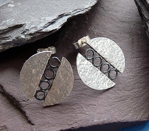 Sterling silver studs Silver earrings Silver post earrings Etsy