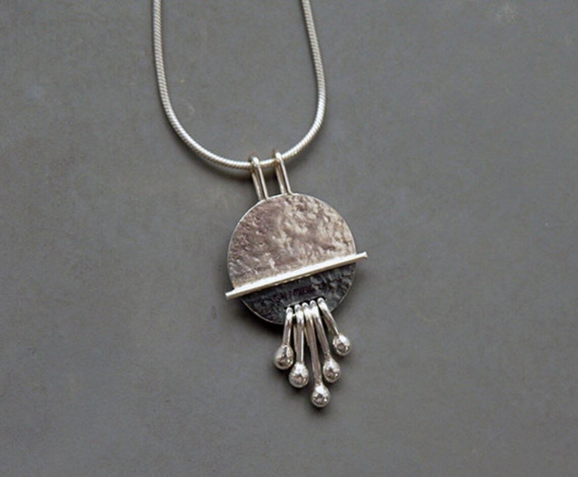 Sterling silver pendant. Sterling silver necklace. Handmade Etsy