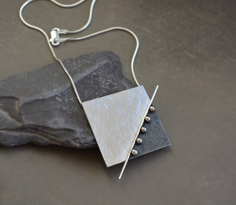 Sterling Silver Square Pendant. Sterling Silver Necklace. Etsy UK