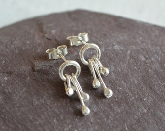 Small sterling silver stud earrings. Dangle Earrings. Silver Studs. Handmade earrings. Everyday Earrings. Earrings For Woman. Gift for her.