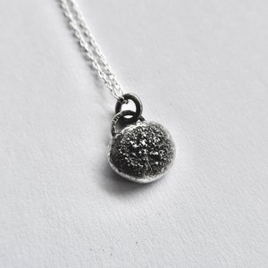 Handmade Small Rustic Dust Sterling Silver Pebble Necklace Pendant ...