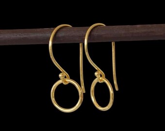 24k Gold Vermeil Circle Earrings.