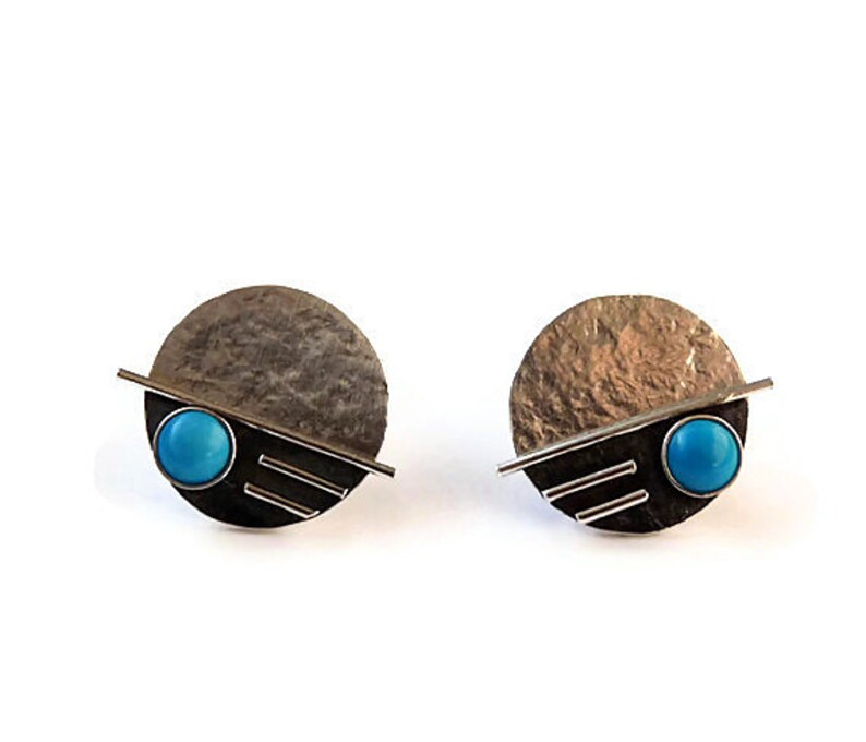 Gemstone earrings MADE TO ORDER. Silver jewellery Sterling silver post earrings Handmade Sterling silver stud earrings with turquoise