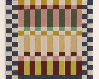 Geometric Modern Rug | Colorful Hand Tufted Wool Carpet | Checkerboard Pattern Rug for Living Room & Home Interior Decor