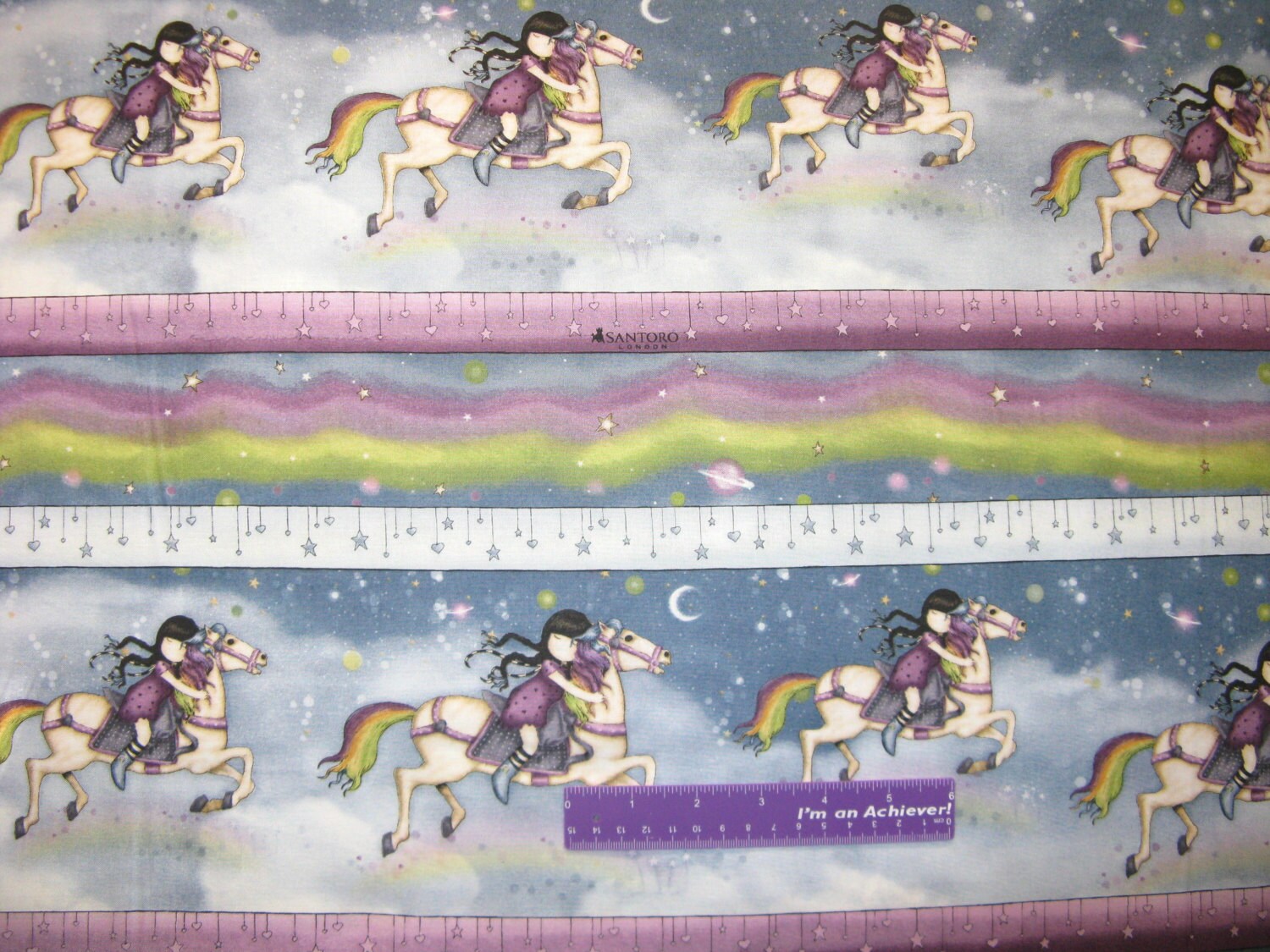 Simply Gorjuss Santoro London Rainbow Stripe Cotton Fabric By Etsy