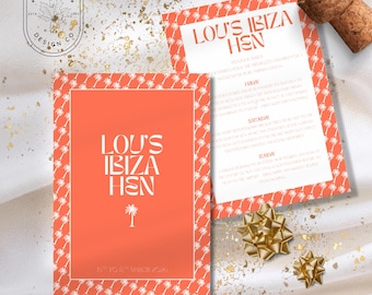 Ibiza Hen Party Itinerary Template: Pink Theme, Editable in Canva (Digital Download)