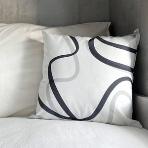 Abstract Line Art Pillow Cover | Black and White Minimal Modern Cushion