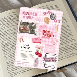 Pink Girly Gingham Kindle Insert