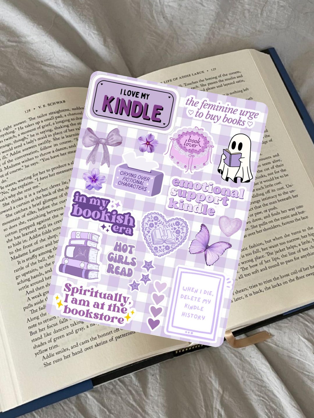 Purple Bookish Kindle Insert | Kobo Insert - Etsy UK
