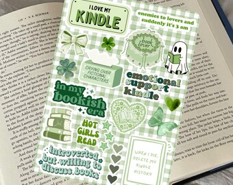 Green Bookish Kindle Insert | reading accessories | bookish gift | book lover gift | cozy kindle