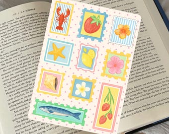 Kinderachtige zomerpostzegels Kindle-insteekkaart | leesaccessoires | boekencadeau | cadeau voor boekenliefhebber | gezellige aansteker