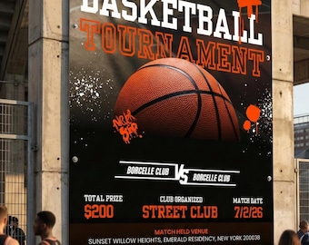 Plantilla de volante para torneo de baloncesto (descarga digital)