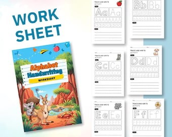 Paquete de hojas de trabajo para preescolar (PDF) / Actividades imprimibles de alfabeto, números y formas / Materiales imprimibles para aprendizaje infantil y educación en casa