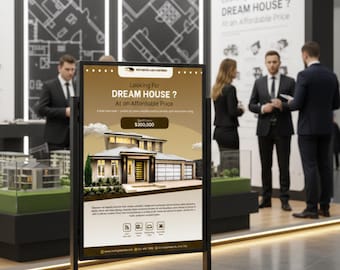 Plantilla de volante inmobiliario / Listado de propiedades de ensueño / Diseño editable en Canva