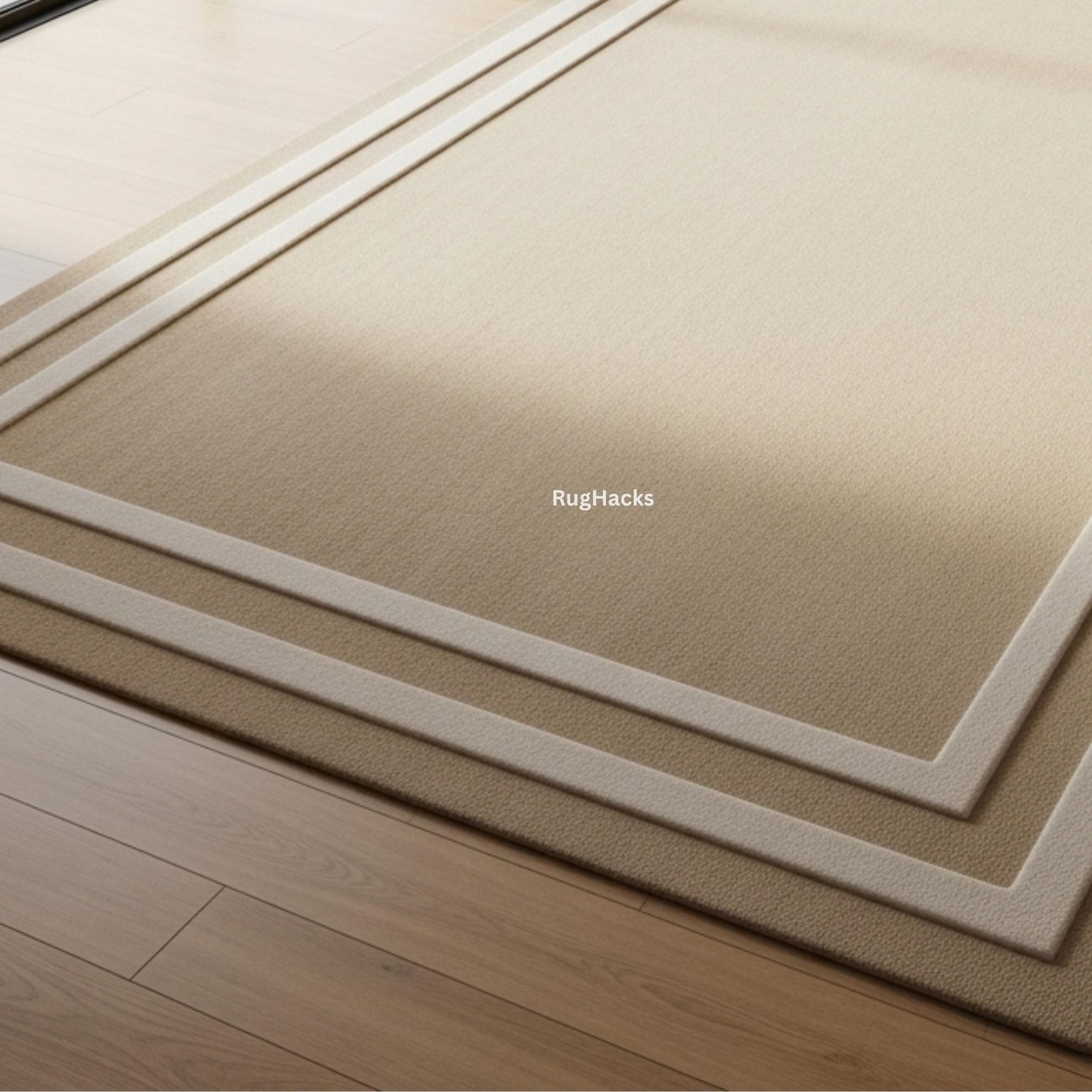 Bordered Wool Rug Beige Border Wool Rug | Hand-tufted Minimalist Carpet - Etsy