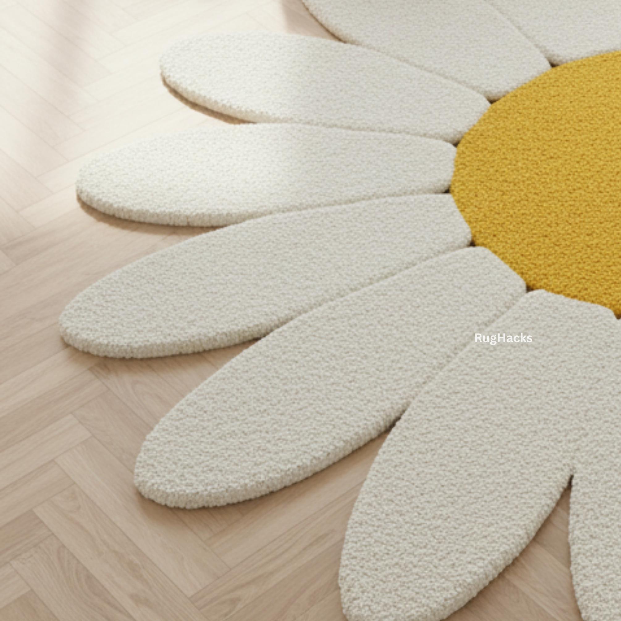 Small Daisy Rug Hand-tufted Wool Daisy Rug | Floral Decor - Etsy
