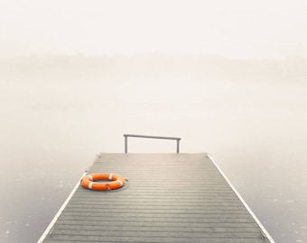 lake house art, lake print, orange lake art, lake dock print, lake photography, coastal art, minimalist lake print, Ethereal Summer