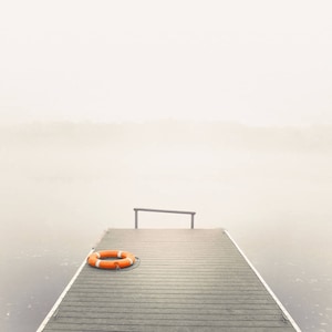 lake house art, lake print, orange lake art, lake dock print, lake photography, coastal art, minimalist lake print, Ethereal Summer