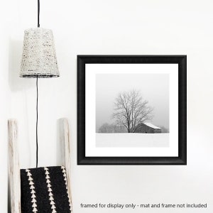 black and white barn photography, barn print, farmhouse art, Appalachia, barn photography, winter landscape image 5