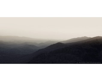 mountain photography, Smoky mountains print, mountain landscape, photography print, mountain panoramic