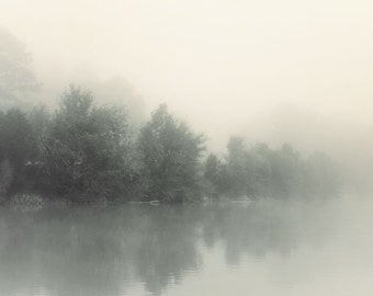 lake photography, lake house art, lake house decor, foggy lake print, lake house art