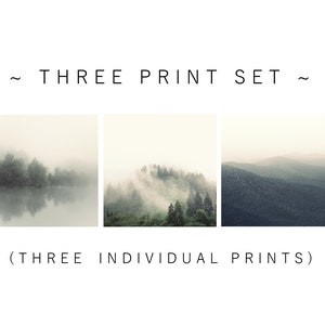 landscape photography print set, nature print set, three print set, green nature prints, green landscape, photography, print set of 3