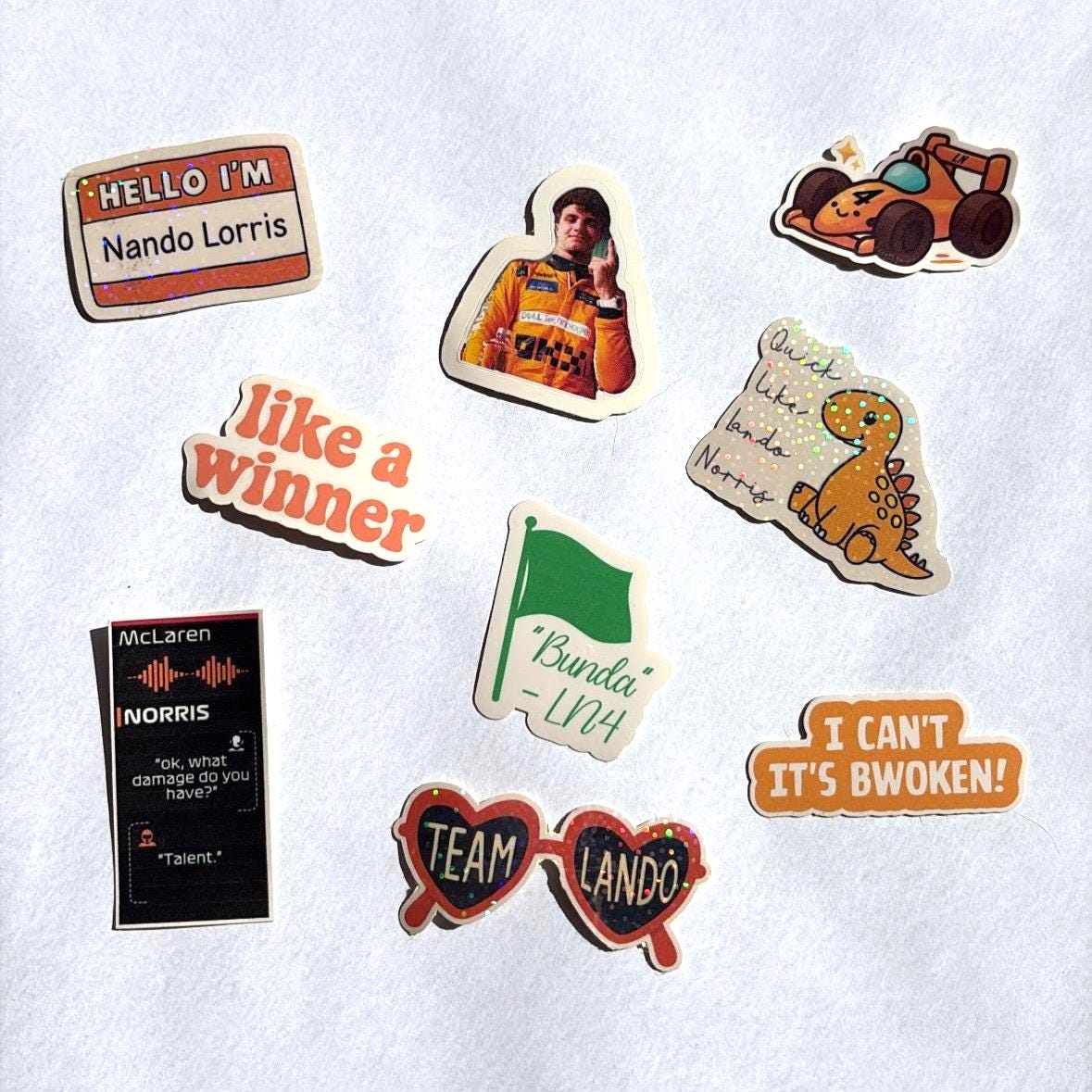 LN4 Stickers | Lando Norris Sticker Pack | Funny F1 Stickers | McLaren Merch |