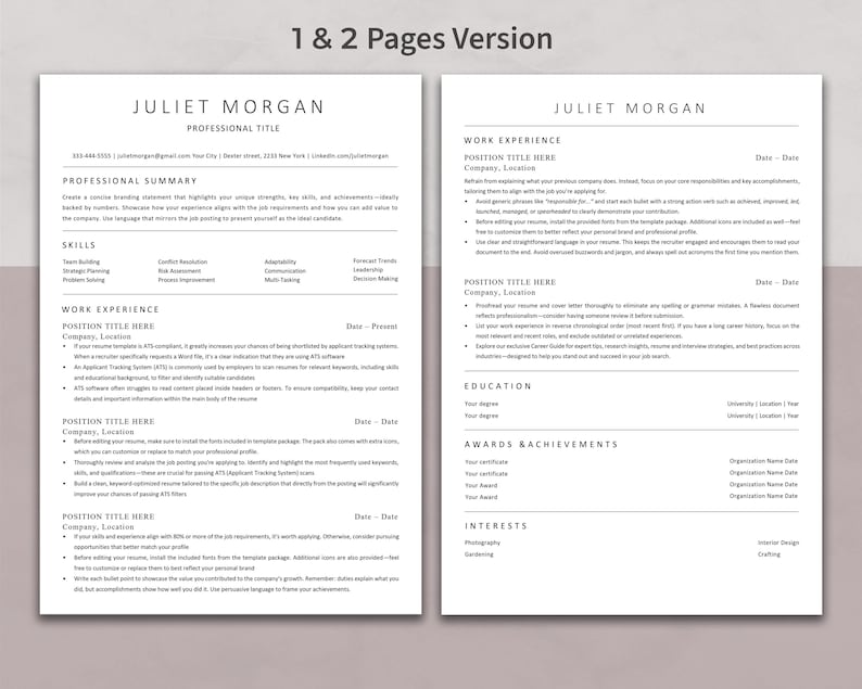 ATS Friendly Resume Template for Microsoft Word and Google Docs Cover ATS Friendly Resume Template for Microsoft Word and Google Docs Cover