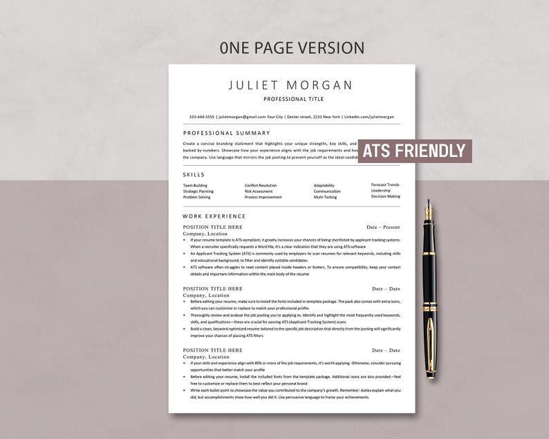 ATS Friendly Resume Template for Microsoft Word and Google Docs Cover ATS Friendly Resume Template for Microsoft Word and Google Docs Cover