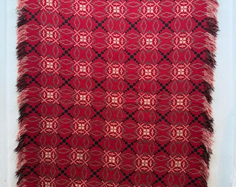 Vintage Welsh Tapestry Wool Reversible Blanket Bedspread Bedcover Floor Covering Floor Area Living Room Bedroom Wall Hanging 6'5"x4'7" Feet