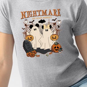 Disney  Pumpkin Tee, Vintage Mickey Halloween Shirt, Disney Halloween Minnie Mickey, Nightmare On The Main Street Shirt, Ghost Sweatshirt