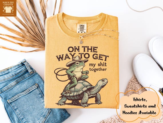 Funny Animal Meme Shirt, Comfort Colors® Cowboy Frog Shirt, Frog Meme Top, Gift for Frog Lover, Cowboy Frog