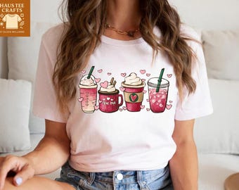 Valentine Coffee Sweatshirt, Womens Valentines Day Sweater, XOXO Sweatshirt, Pink Coffee Shirt, Gift for Her