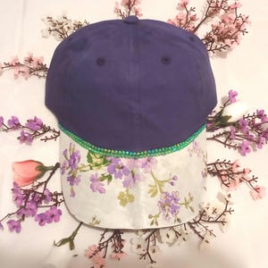 Adjustable Purple Flower Baseball Cap