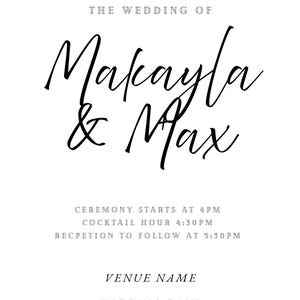 Wedding Ceremony Sign