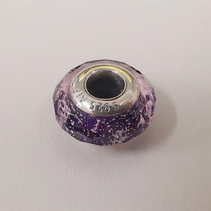 pandora facetted dark purple charm murano glass charm