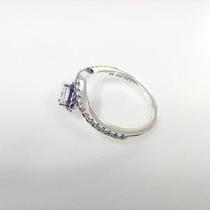 PANDORA Square Sparkle Wishbone Ring S925