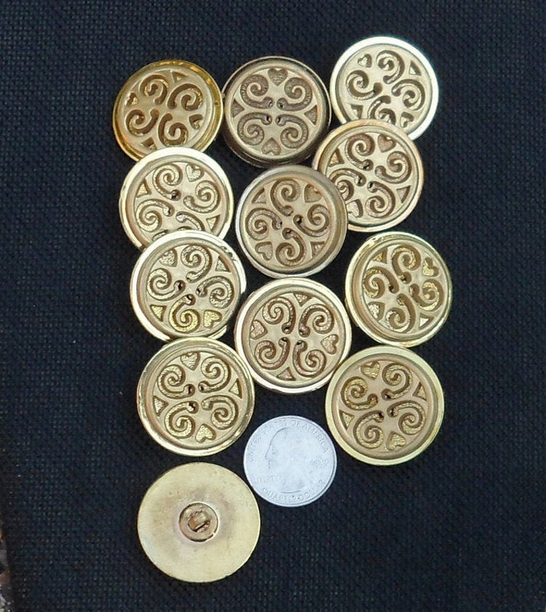 Vintage Buttons Gold Acrylic Buttons Unique Buttons Rare Buttons Sewing Buttons With Shanks For Crafts DIY Buttons Gift For Her Gift For Him